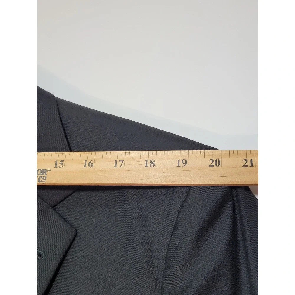 Jos. A. Bank Wool Blazer Mens 44R Signature Black Gold Crest Button Professional